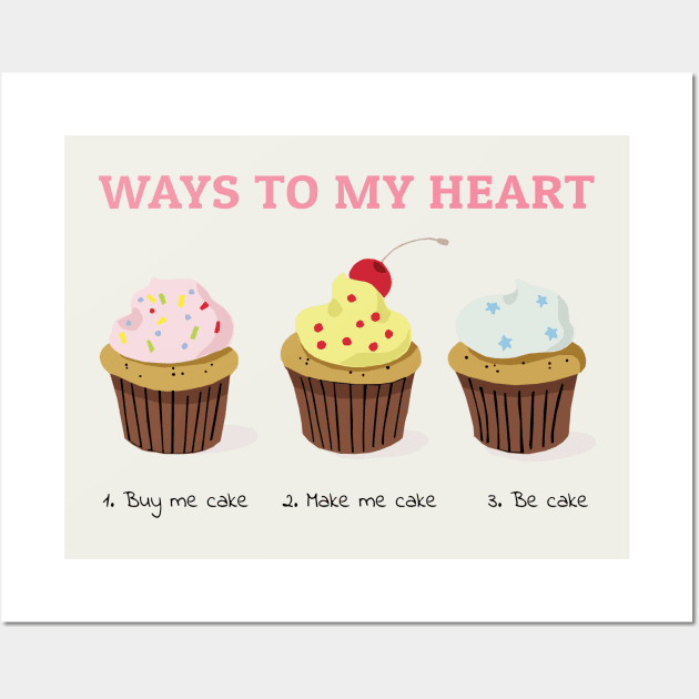 Cupcake Ways to my Heart Wall Art by KewaleeTee